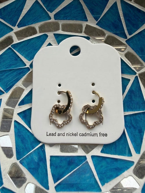 Boucles d'oreilles fleurs dorées