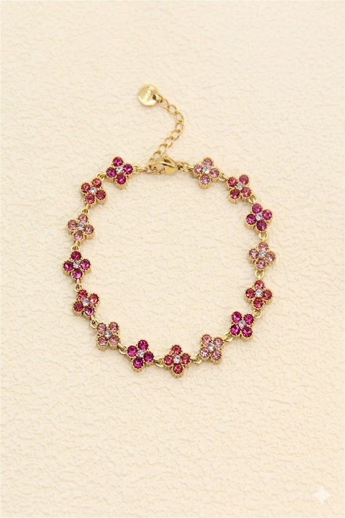 Bracelet fleur rose