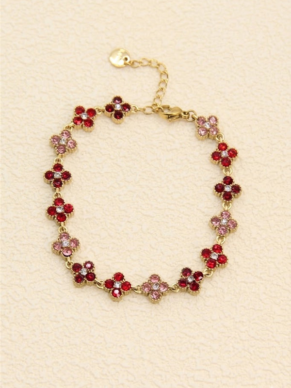 Bracelet fleur rouge