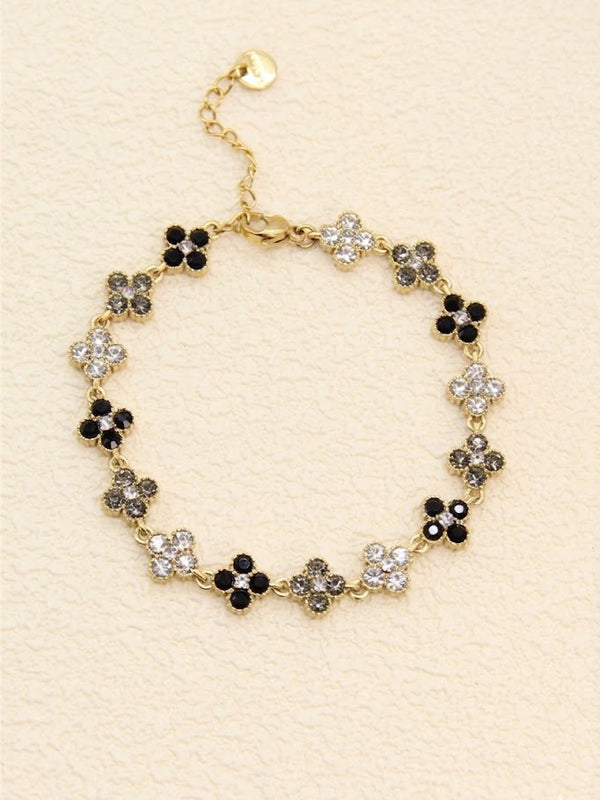 Bracelet fleur noir
