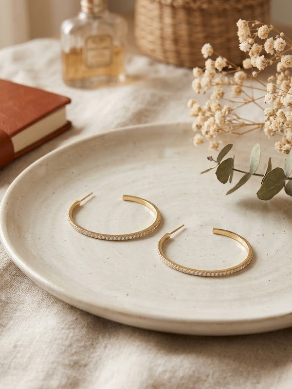 Boucles d'oreilles créoles strass