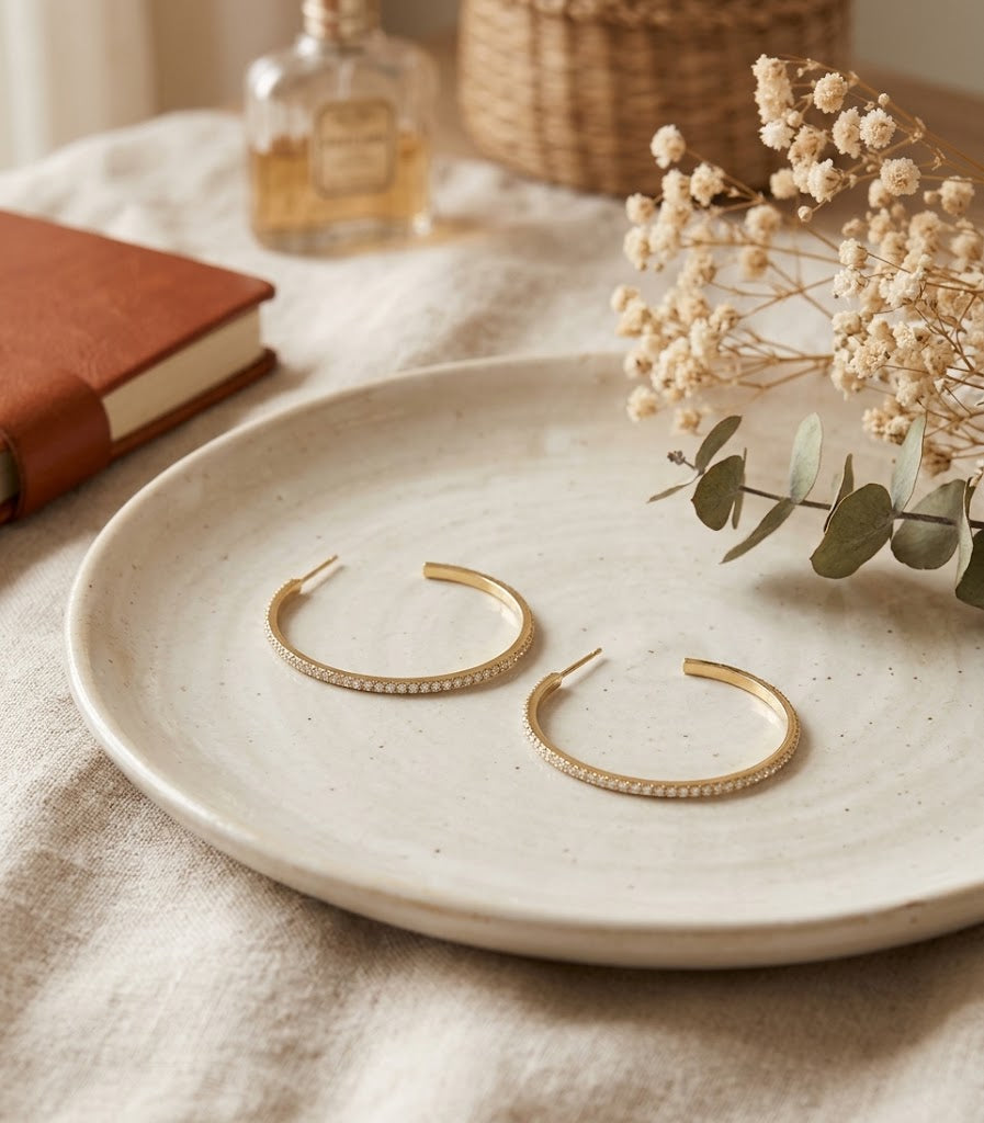 Boucles d'oreilles créoles strass