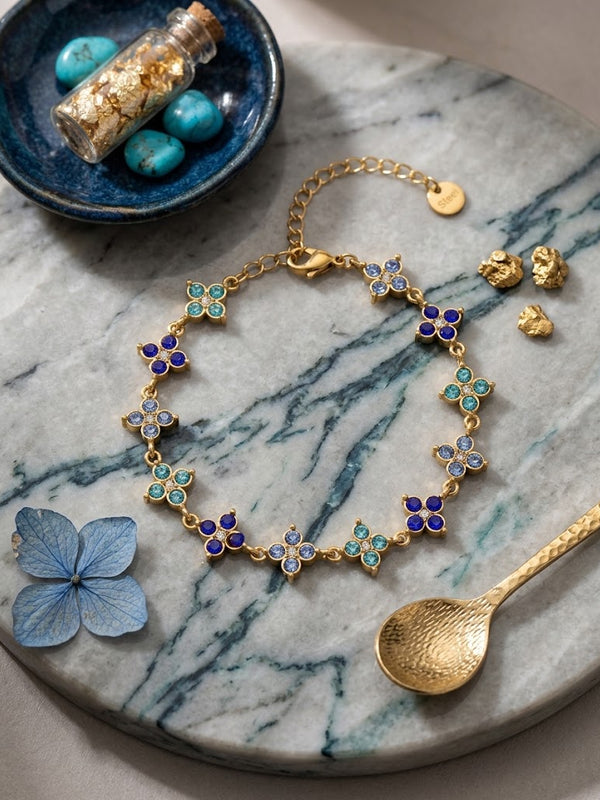 Bracelet fleur strass